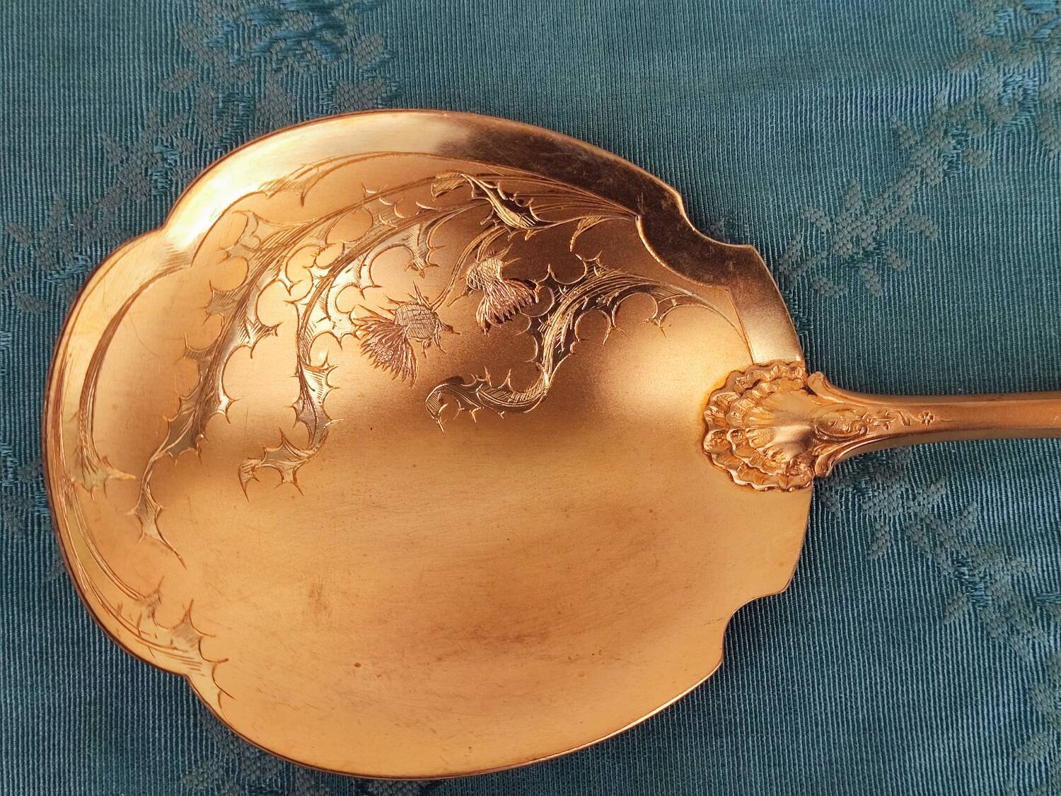 Sterling silver serving spoon