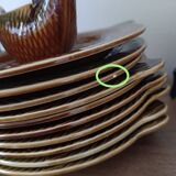 Fish-shaped plates and zoomorphic gravy boat, Sarreguemines earthenware