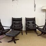 Set of 4 "Siesta" armchairs and ottoman by Ingmar Relling