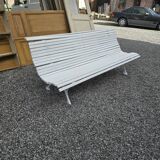 Old cast iron garden bench and wooden slats