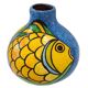 Painted terracotta vase decorated with a fish “ball” vase