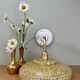 Angled wall lamp with vintage shade in yellow Clichy glass
