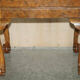 Writing desk in pollard oak from around 1800 with claw and ball carved legs.