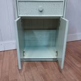Vintage rattan and solid wood ragpicker