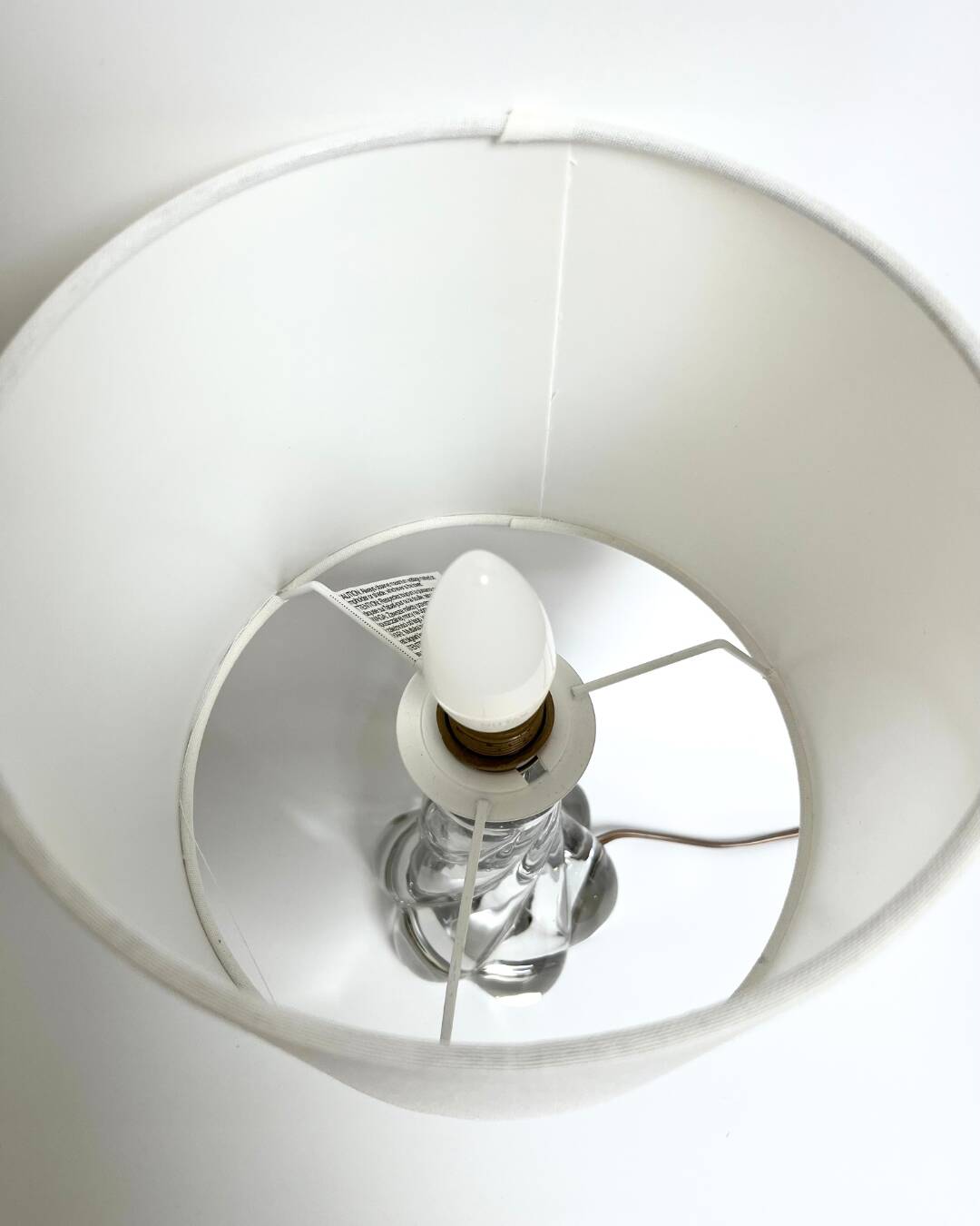 Lampe sculpturale en verre torsadé, années 1970
