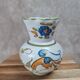 Hand-painted earthenware vase – floral and bird decoration – signed