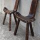 Pair of brutalist tripod stools