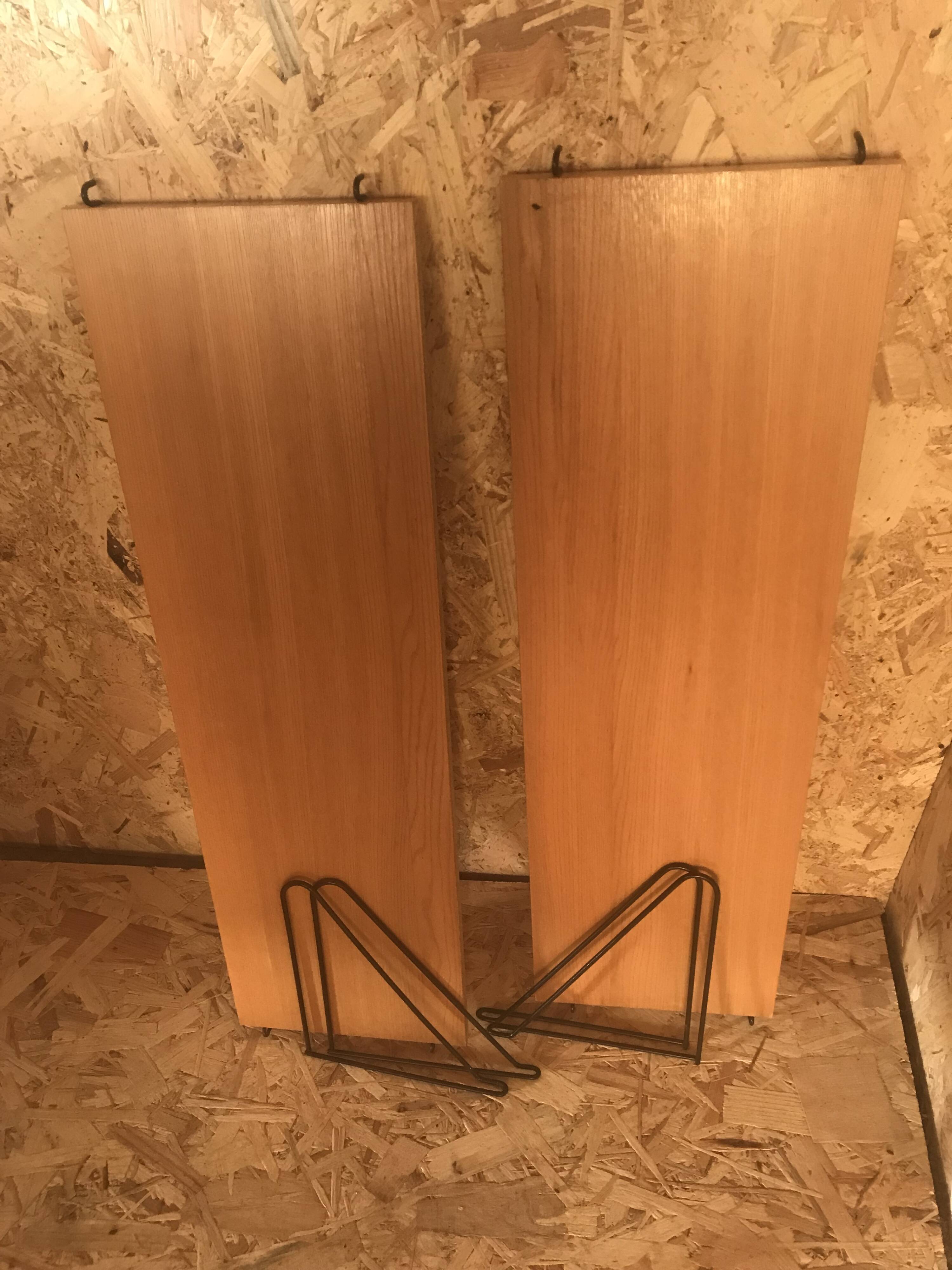 Set of two vintage string wall shelves