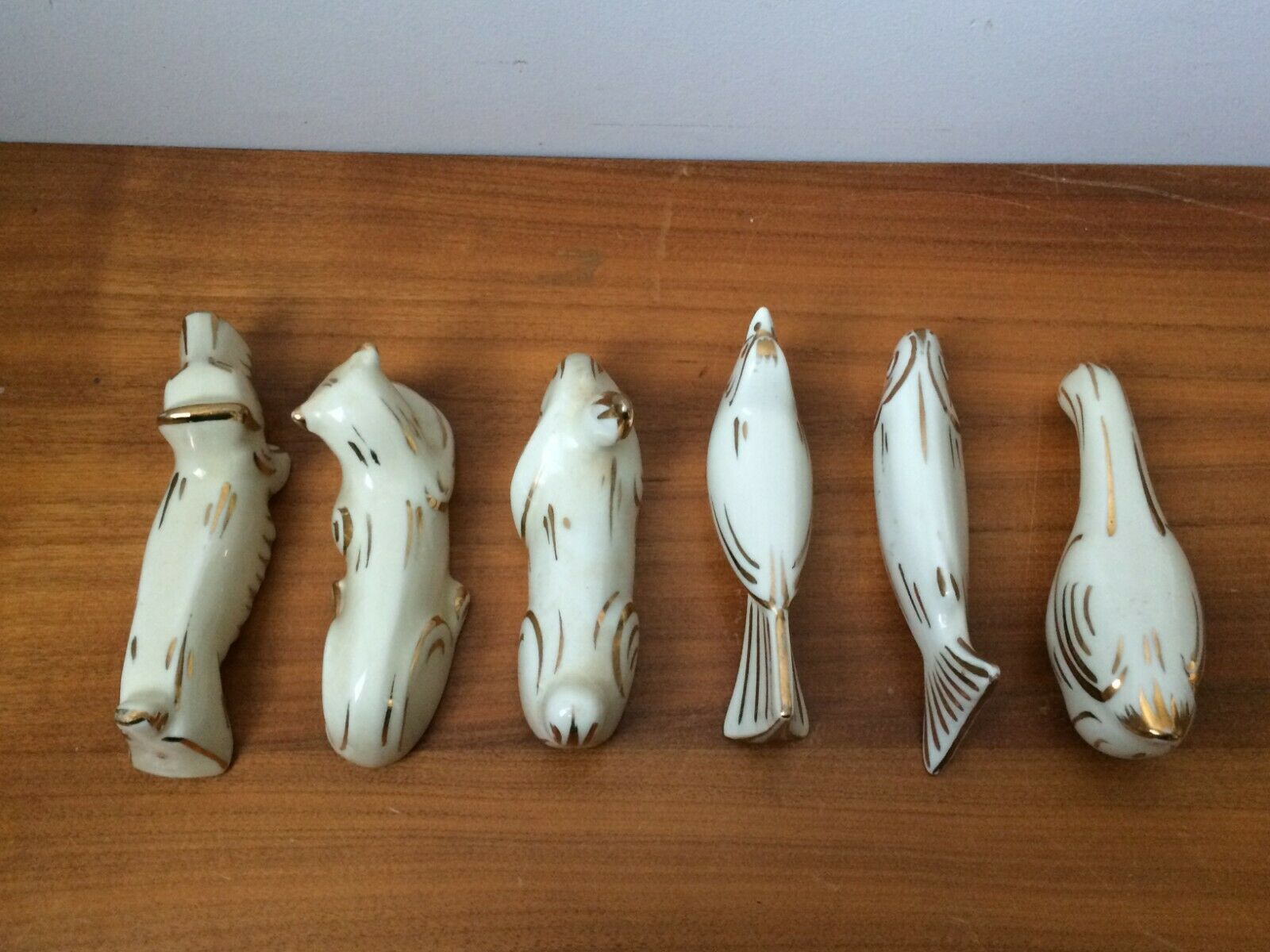 Lot de 6 porte couteaux animaliers en porcelaine de Limoges
