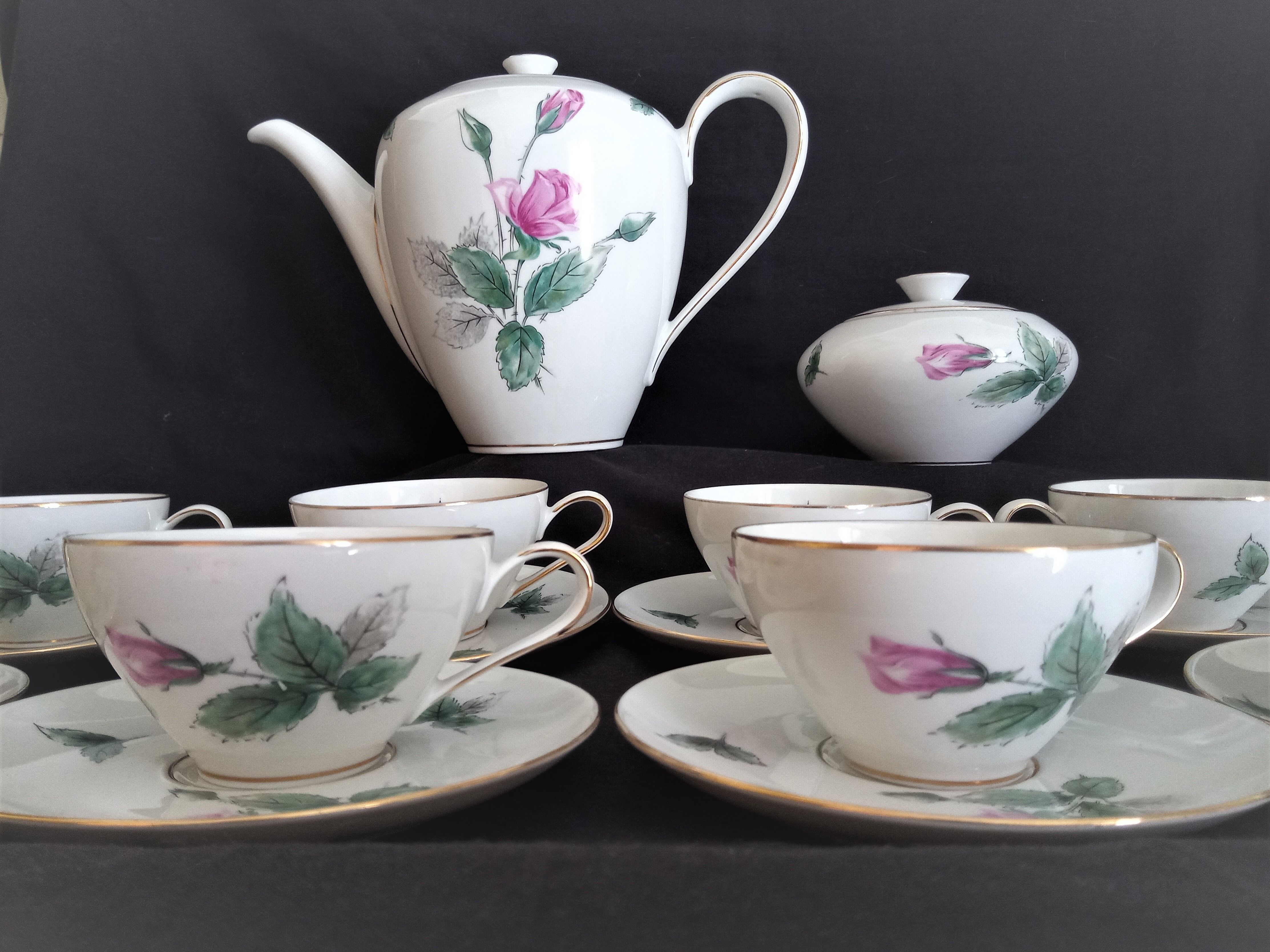 KPM Krister porcelain coffee service for 9 people, Germany