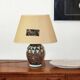 Art Deco ceramic table lamp base with blue patterns, 1920s/30s.