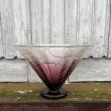 Schneider coupe en verre blanc et violet