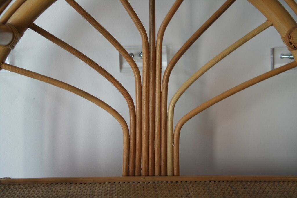 Vintage rattan bookcase 1970