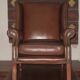 Vintage leather wingback club chair, 1970s