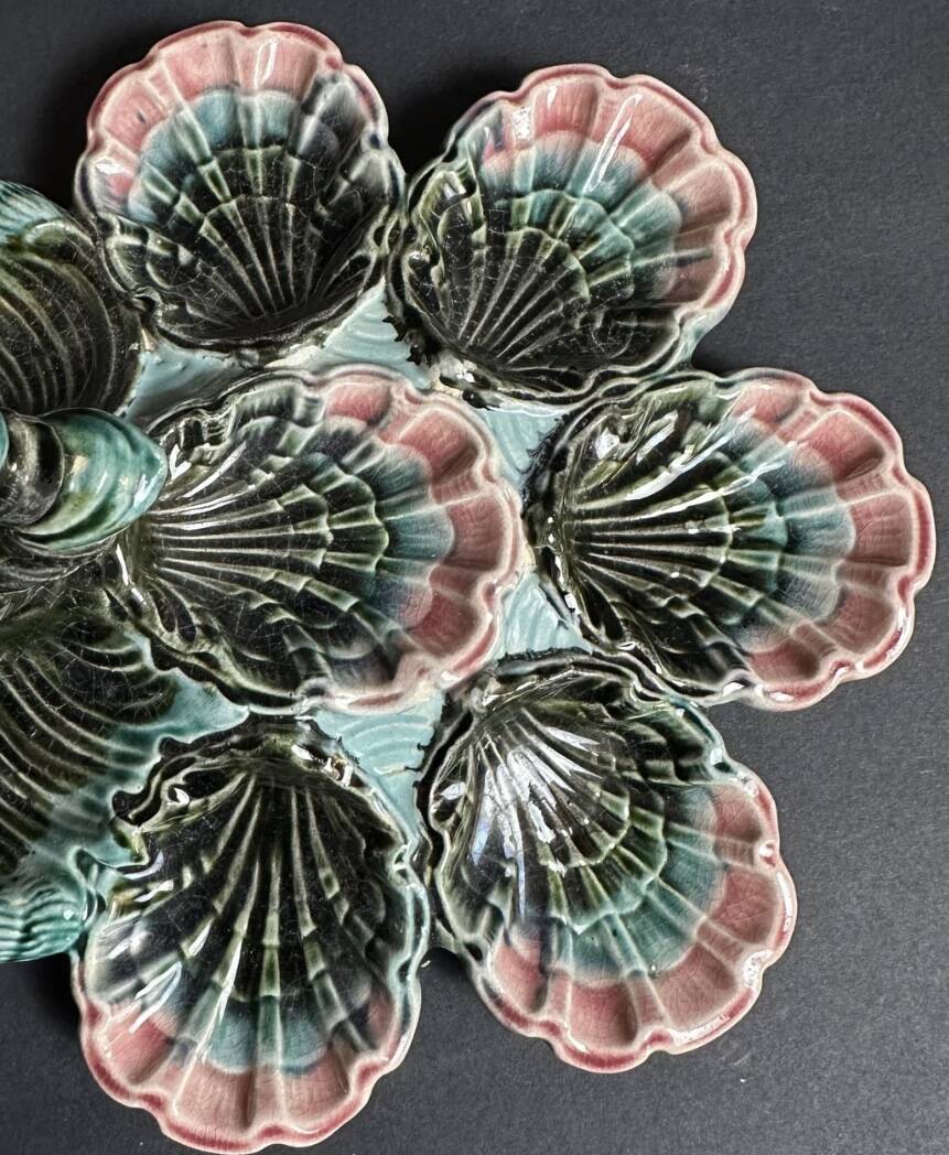 Majolica oyster plate