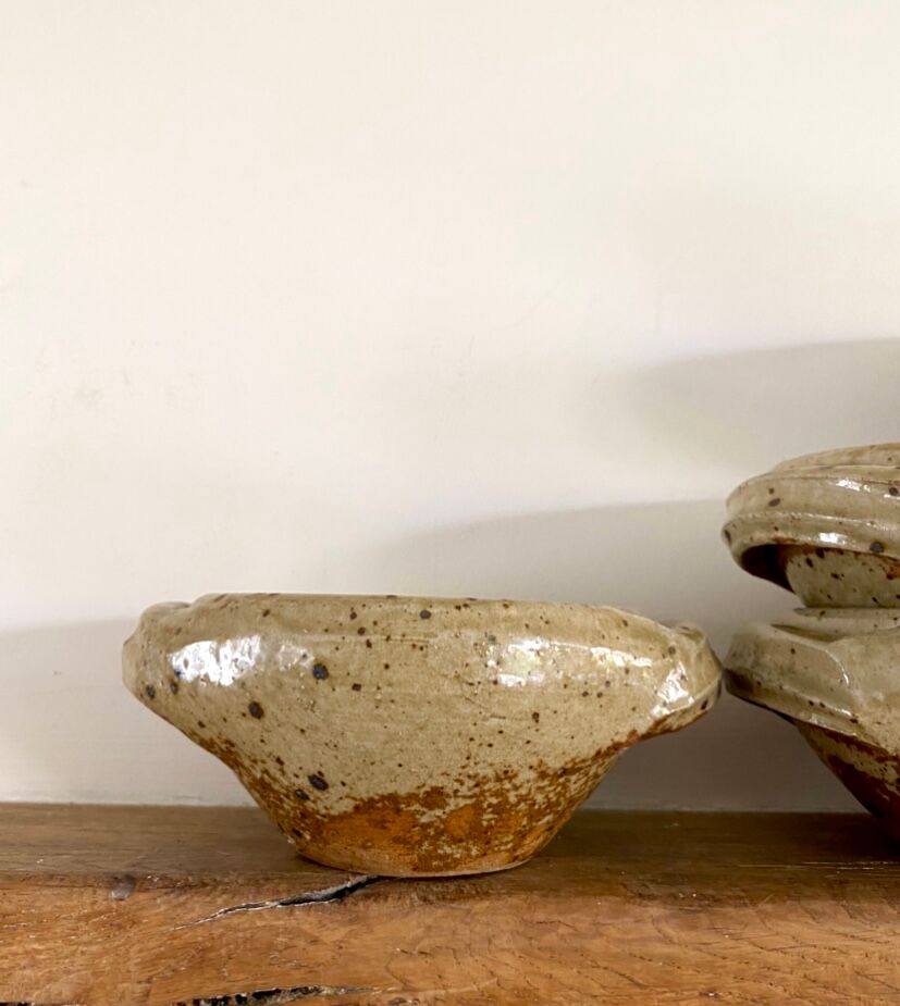 Six pyrite sandstone cups
