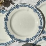 6 Flat plates Terre de fer bleu Salins model Arbois Ennege