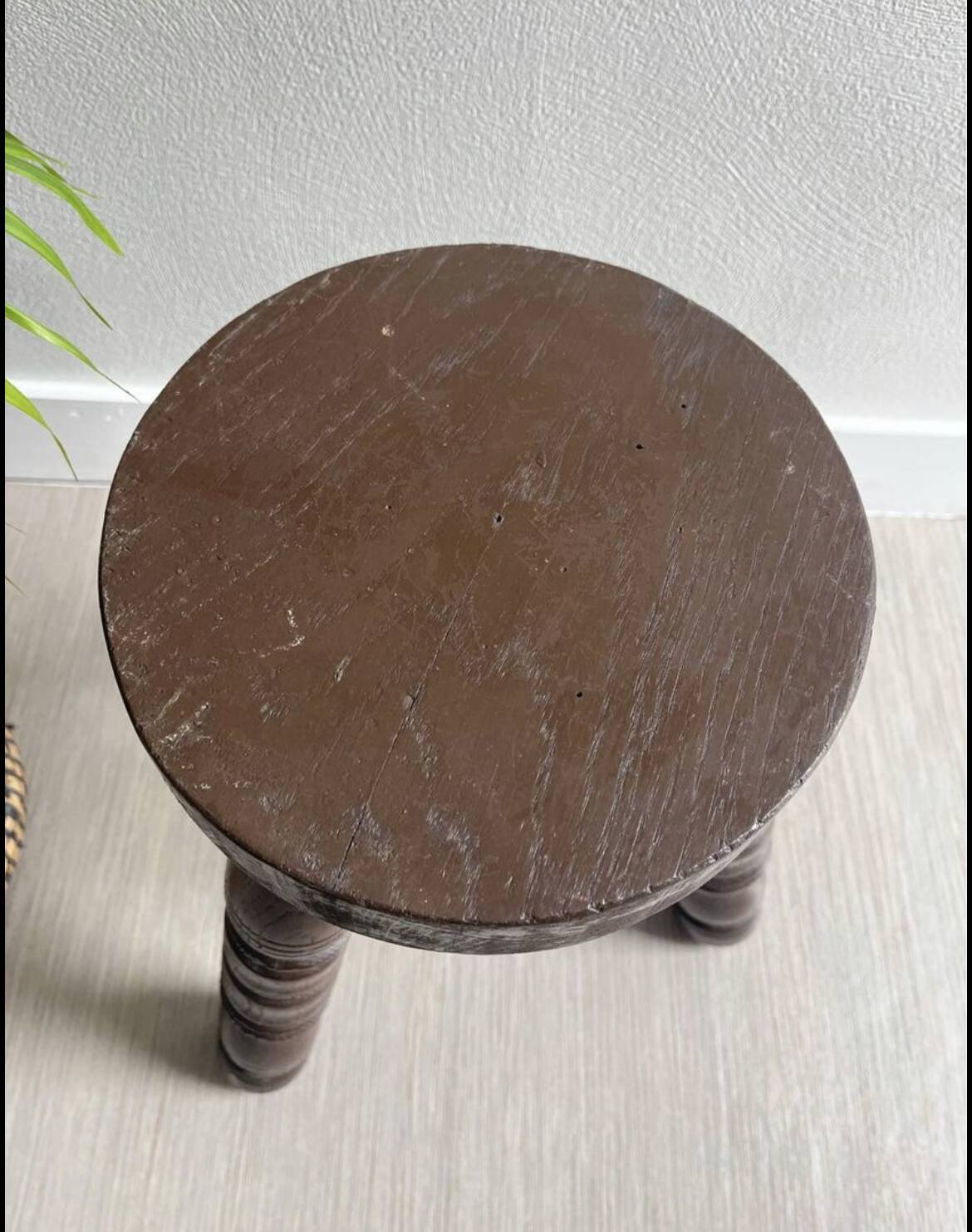 Wooden tripod stool