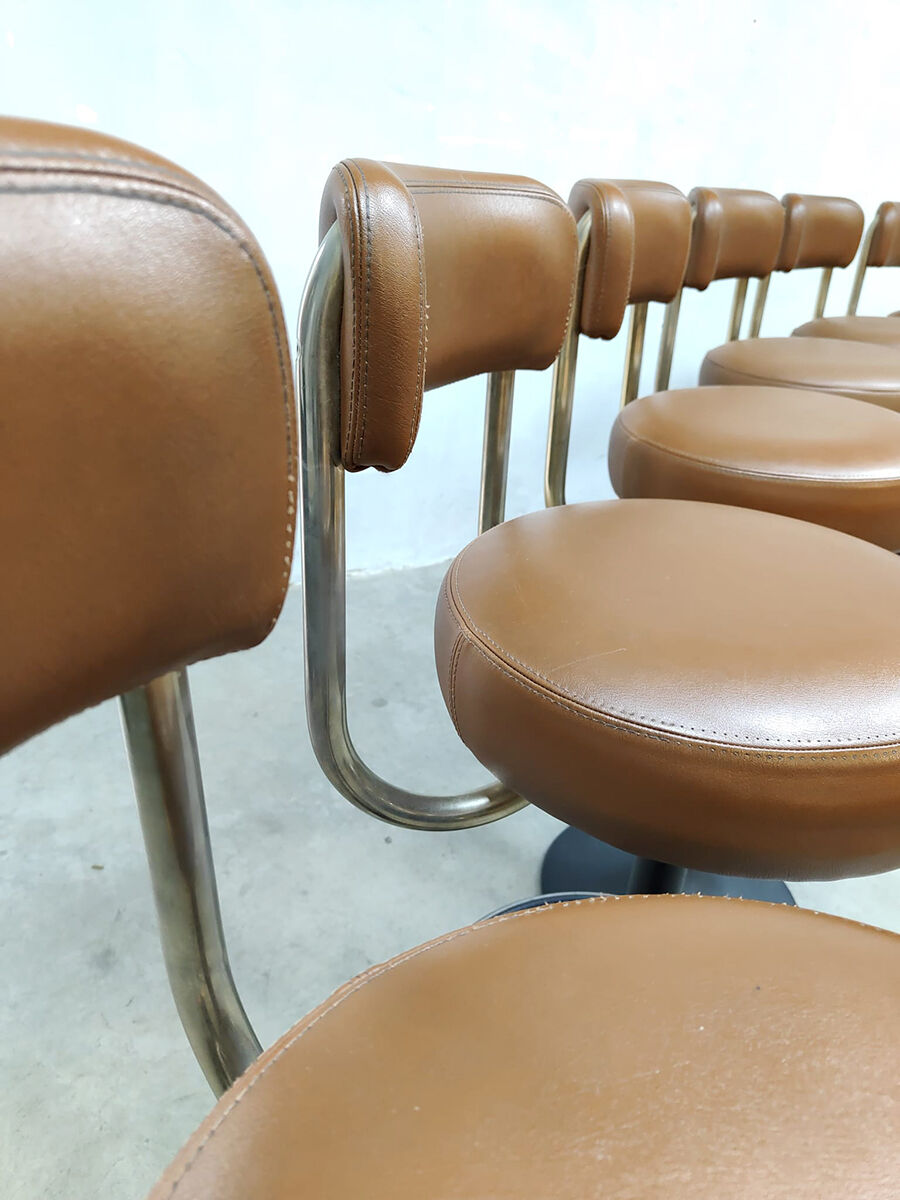 Midcentury swedish brass bar stools Borje Johanson