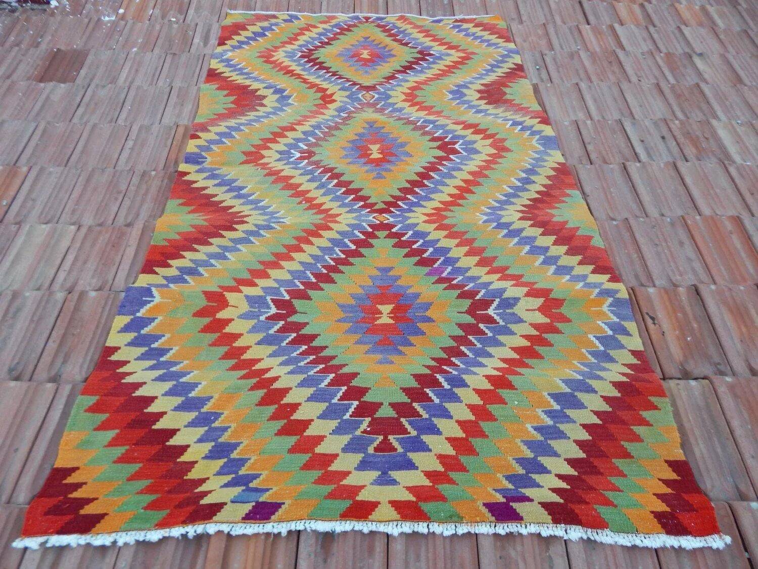 Vintage Turkish kilim handwoven 162x285 cm