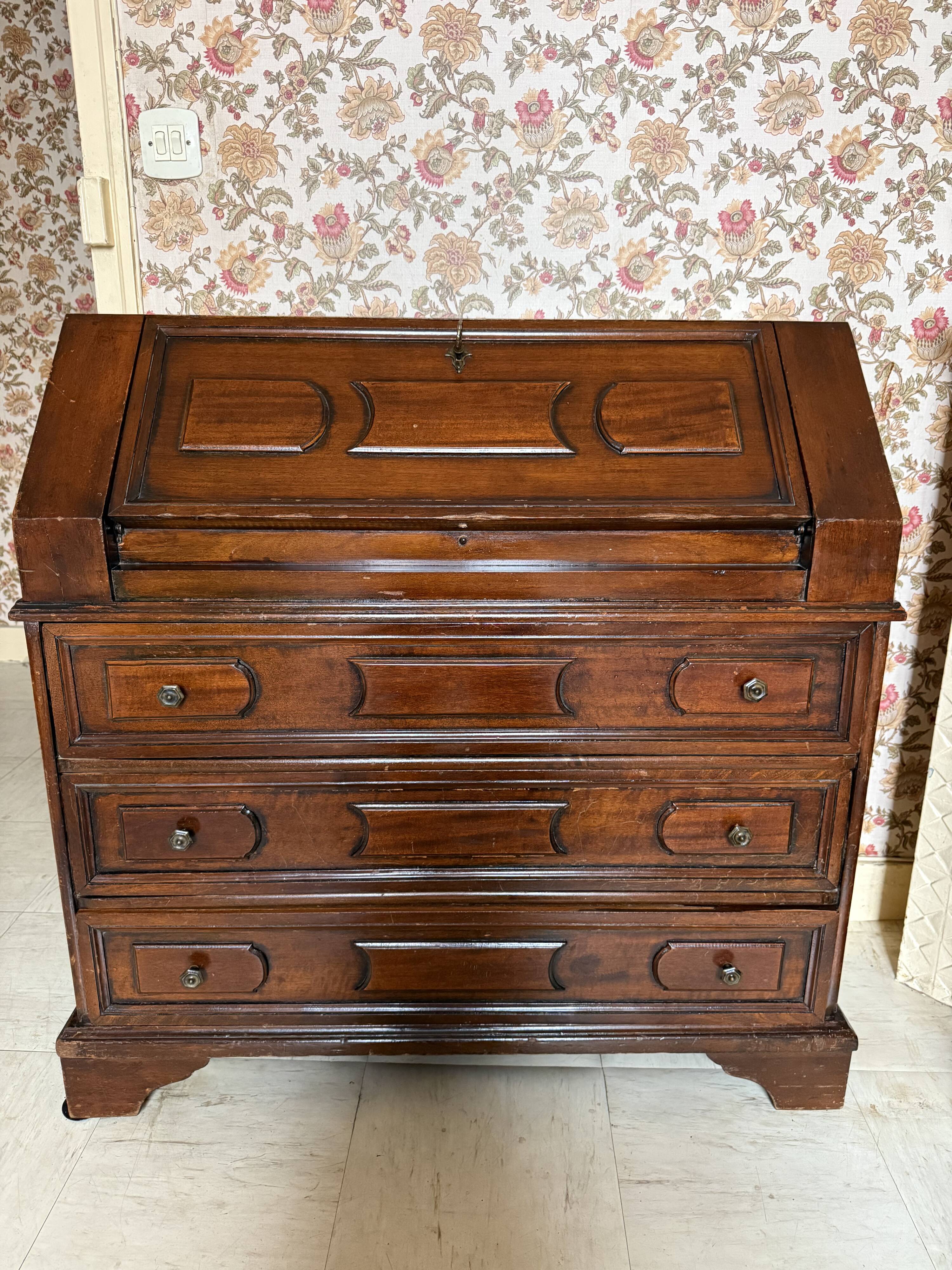Vintage solid wood secretary desk