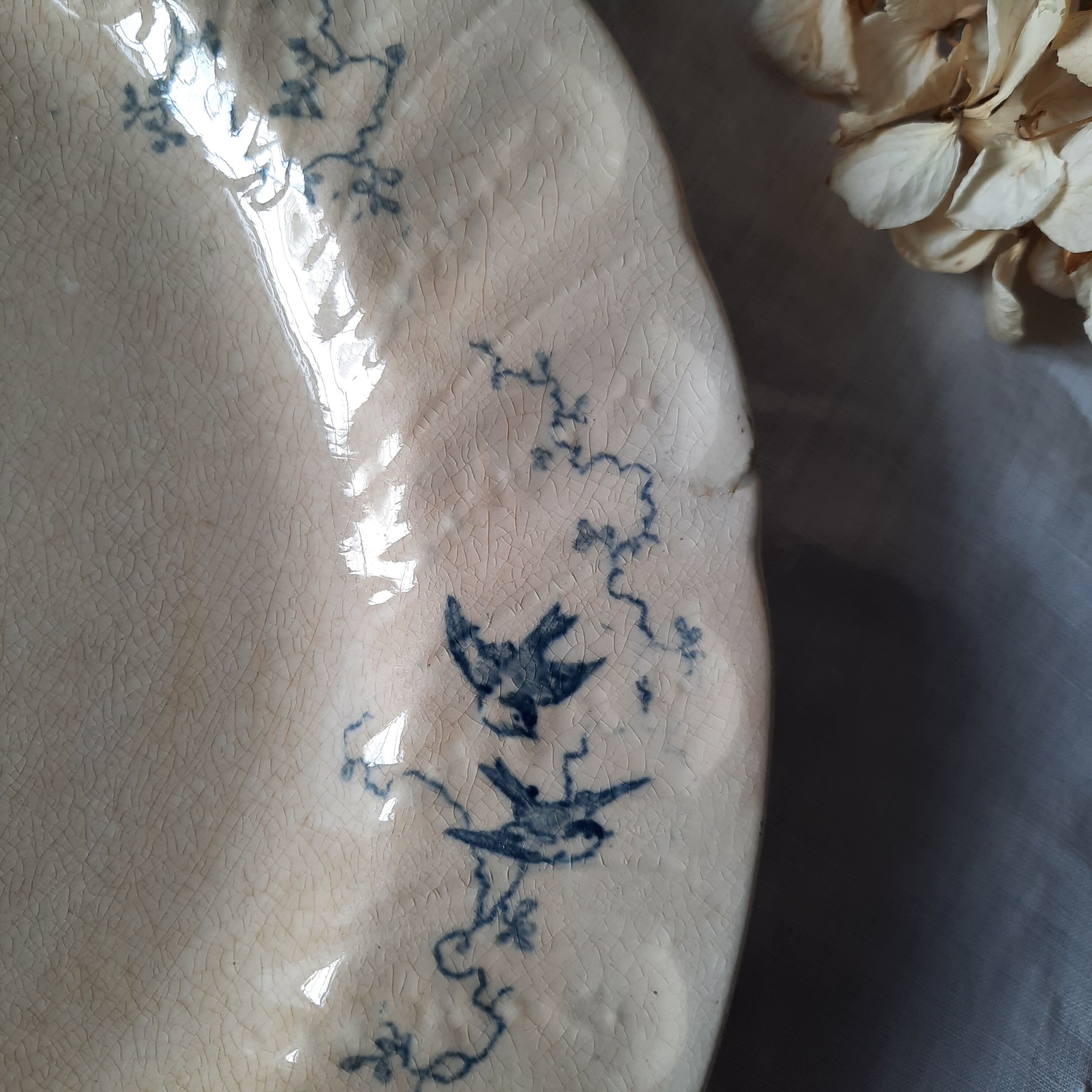 Old flat plates mismatched in earthenware