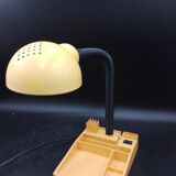 Lampe de bureau flexible codilem jaune noir avec porte crayon année 80's