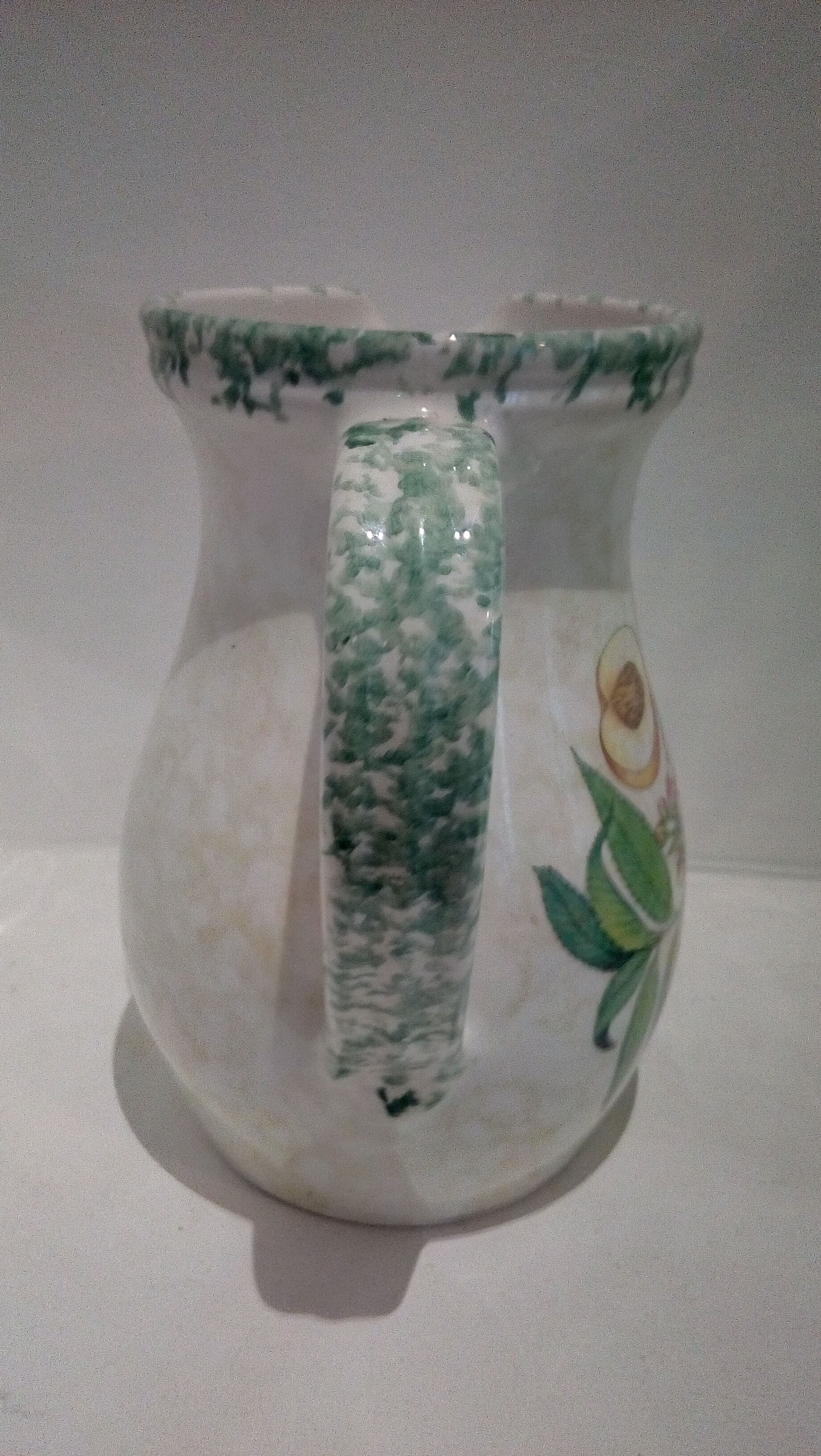 Pitcher decorated with ceramic peaches Himark Italy