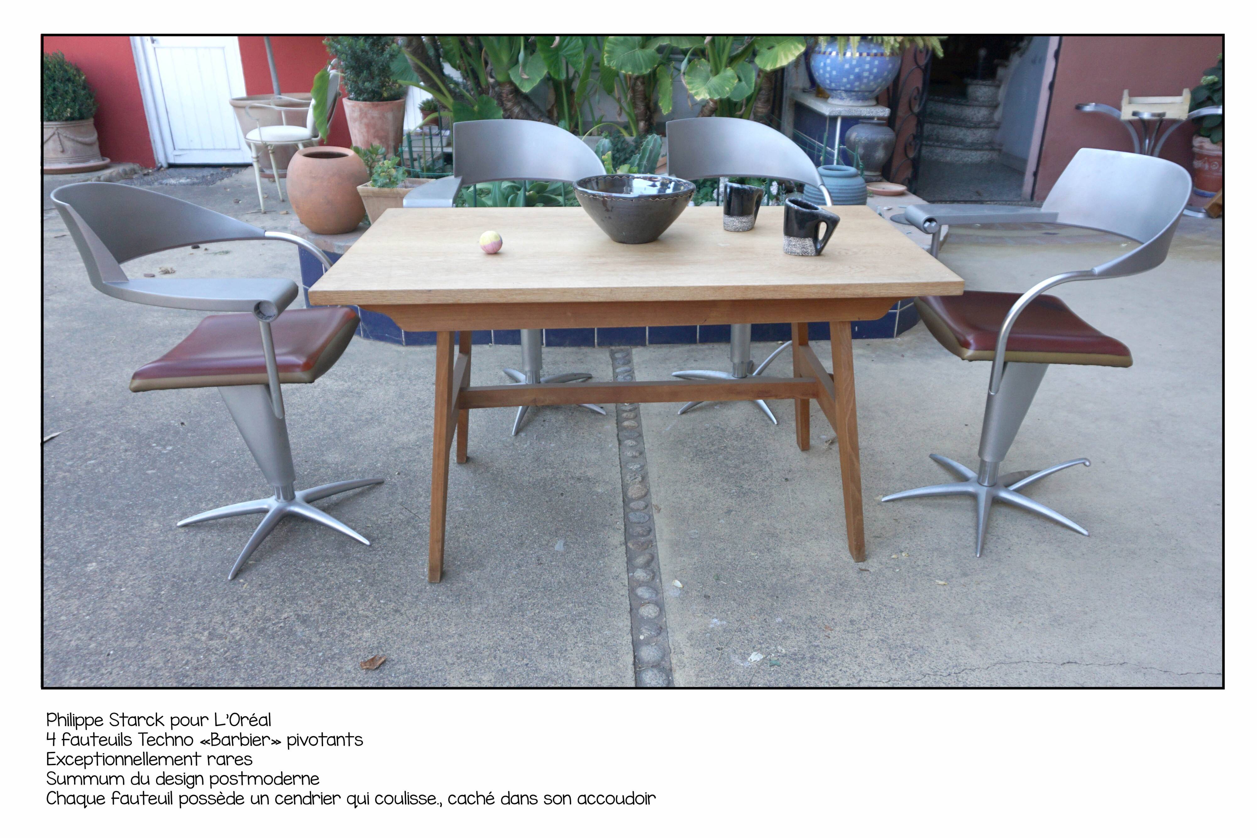 Set of 4 "Techno" armchairs by Philippe Starck for L'Oréal by MALETTI Présence Paris