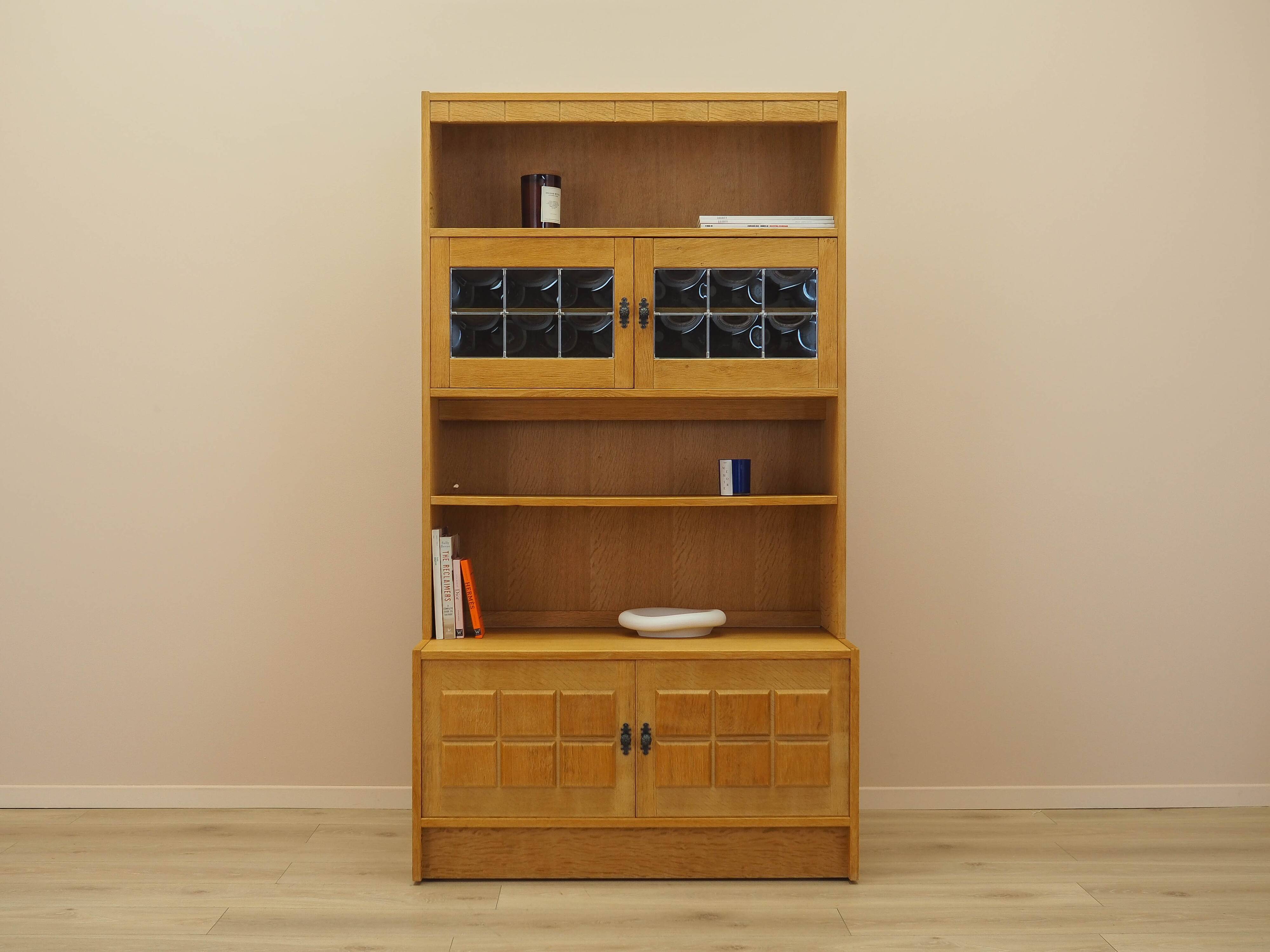 Henning Kjærnulf Oak Bookcase with Glass Doors, Danish 1960s