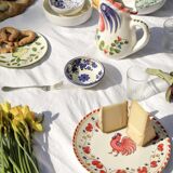 Vintage rooster pitcher in Italian art pottery from Friûl