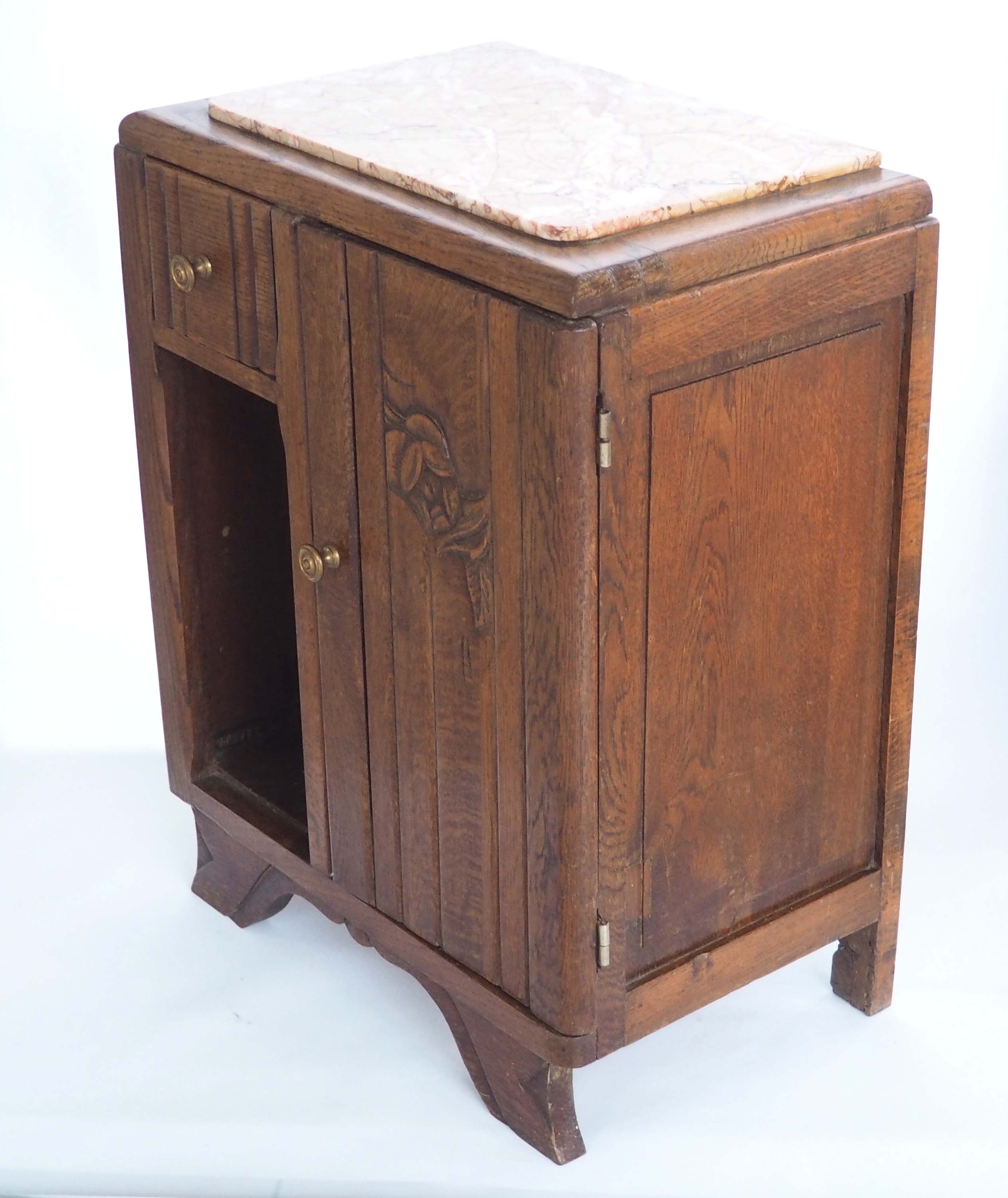 Bedside art deco pink marble