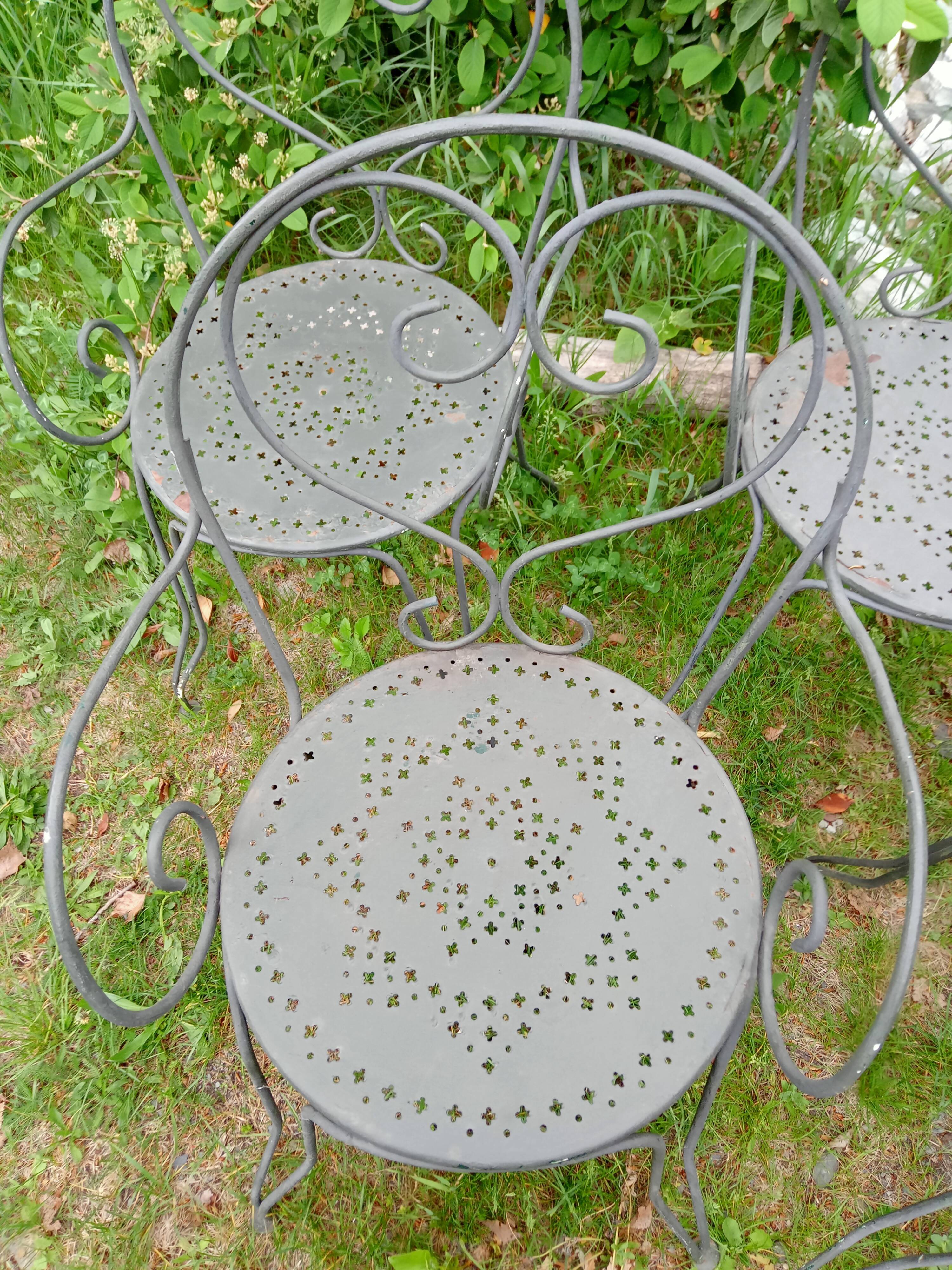Four garden chairs