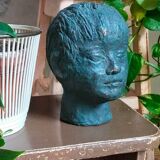 Mini-bench stool in old patinated solid wood
