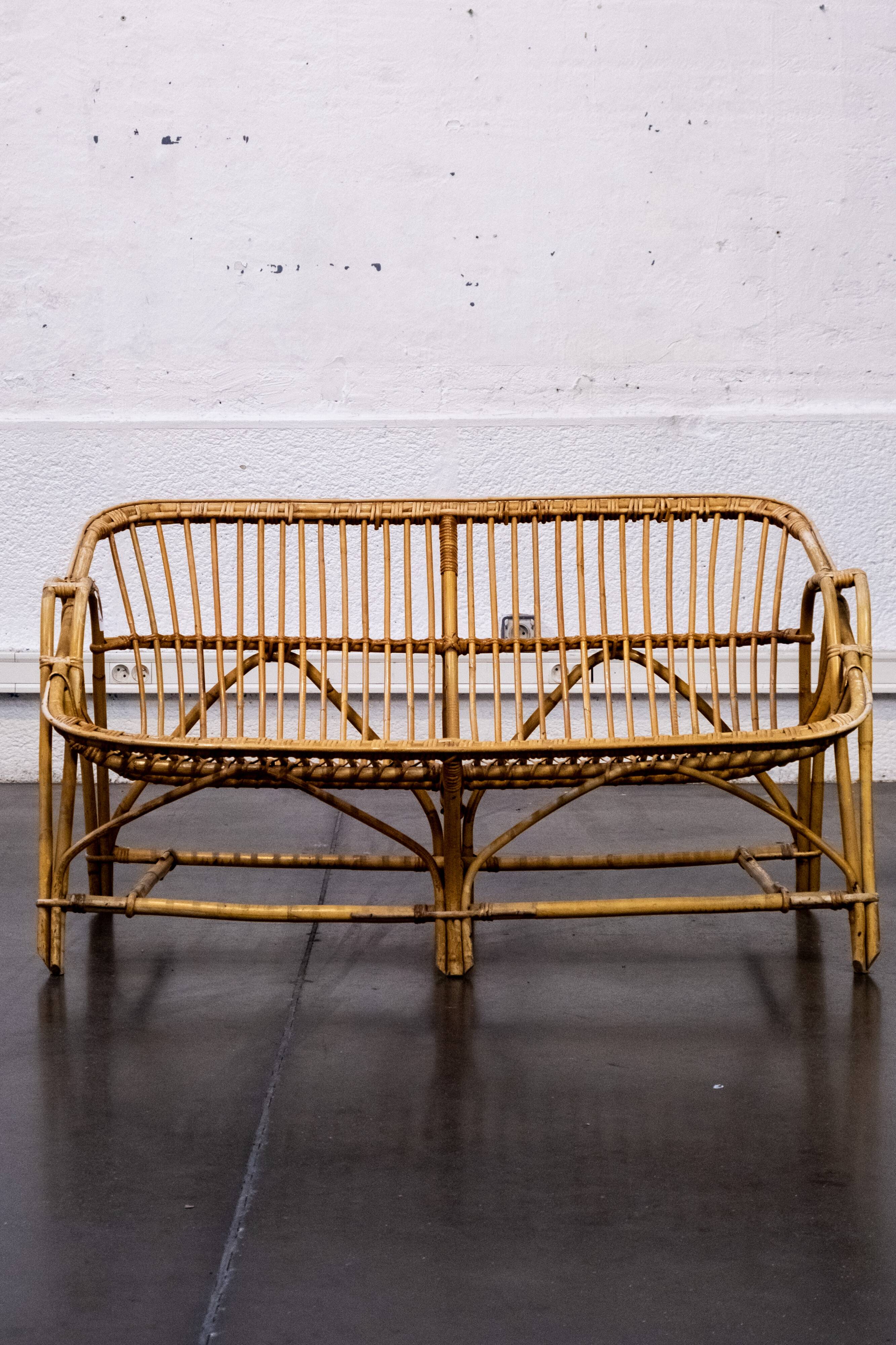 Rattan bench