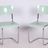 Restored Bauhaus Pair of Chairs, M. Stam, R.Slezak, Chrome-plated Steel, Czechia, 1930s
