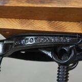 Antique late 19th century English office chair with reclining backrest and height adjustable