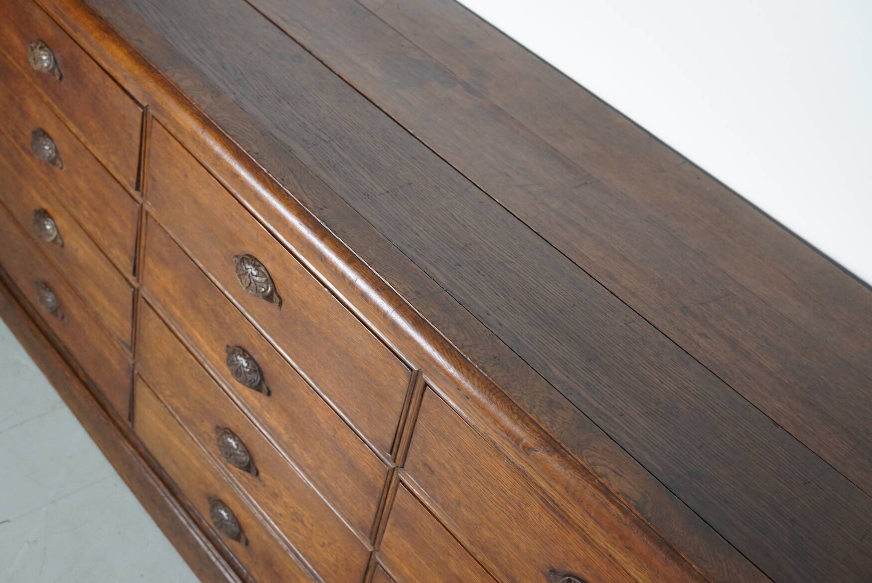 Antique Oak Apothecary / Filing Cabinet, France, 19th Century