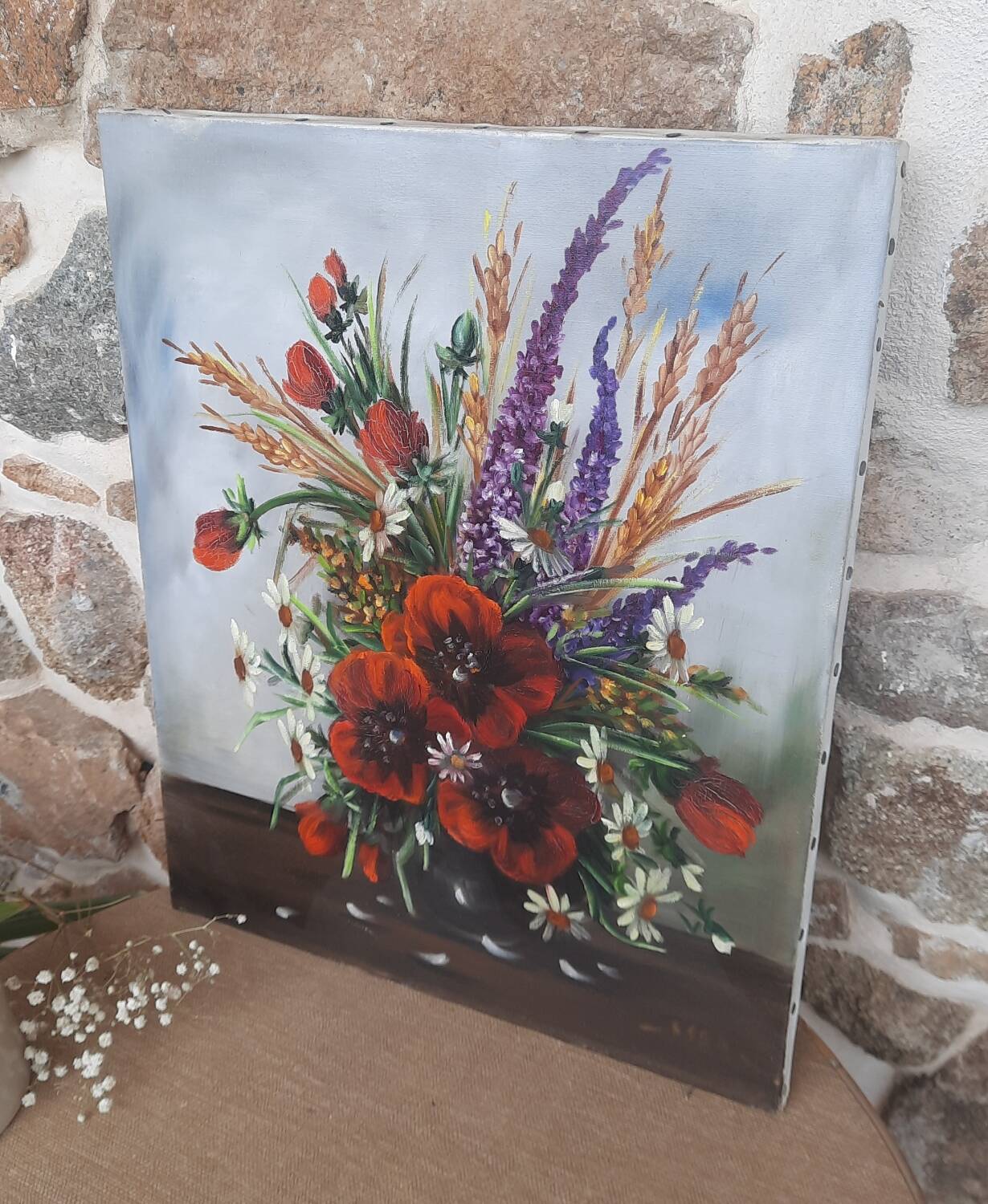 Painting painting bouquet of flowers