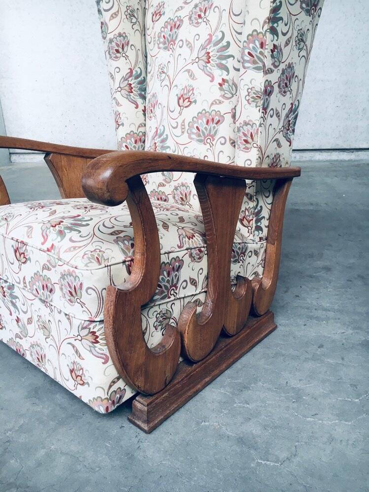 Set of High Wing Back Armchairs, 1900s