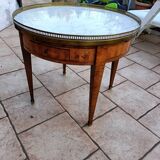 Table bouillotte ancienne style louis xvi plateau marbre