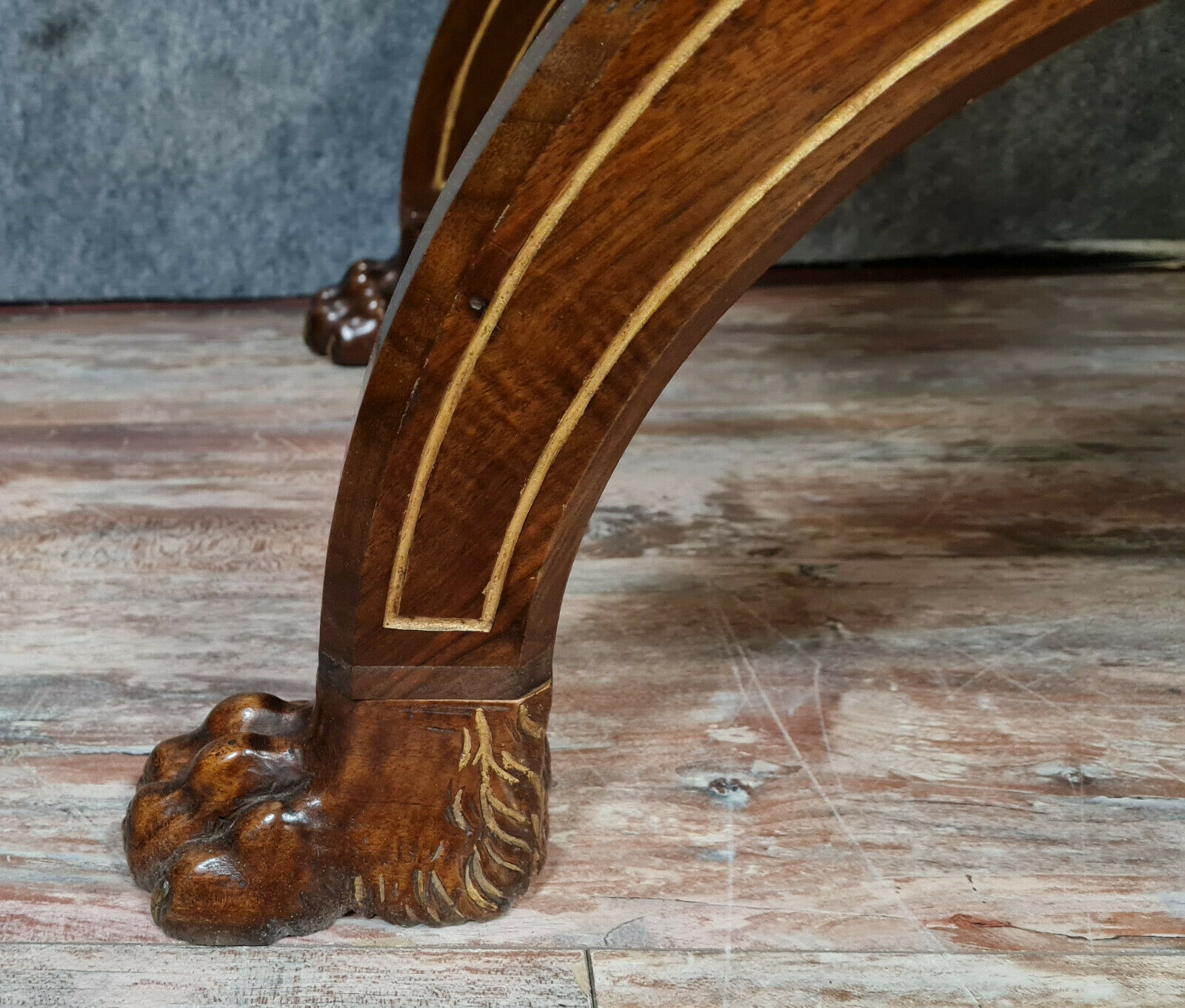 Bishop's curule armchair in solid walnut and gilding highlights with religious symbols