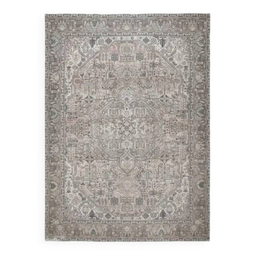 1970s Vintage Persian Handmade Wool Cotton Brown Area Rug 285x391