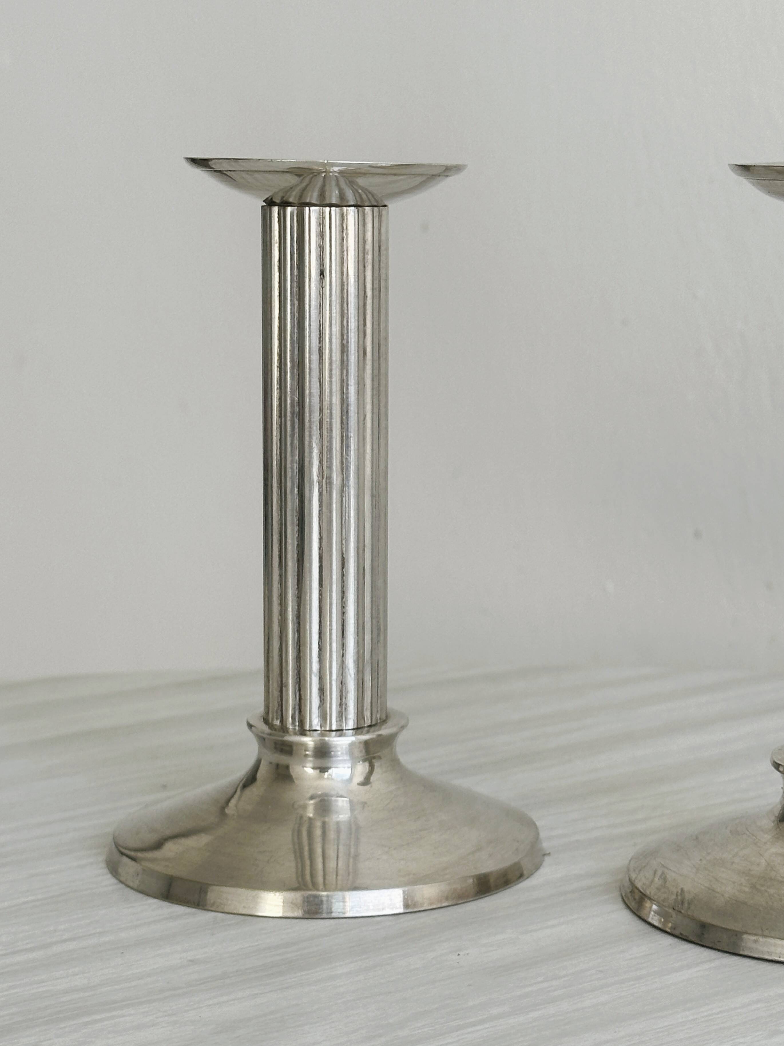Pair of vintage silver-plated candlesticks