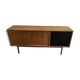 Sideboard with double sliding doors and bar on a metal base