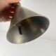 Rare pair of bell and candlestick in the shape of an hourglass, postmodern style - Memphis in metal, 1980.
