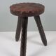 Tabouret brutaliste espagnol tripode 1960