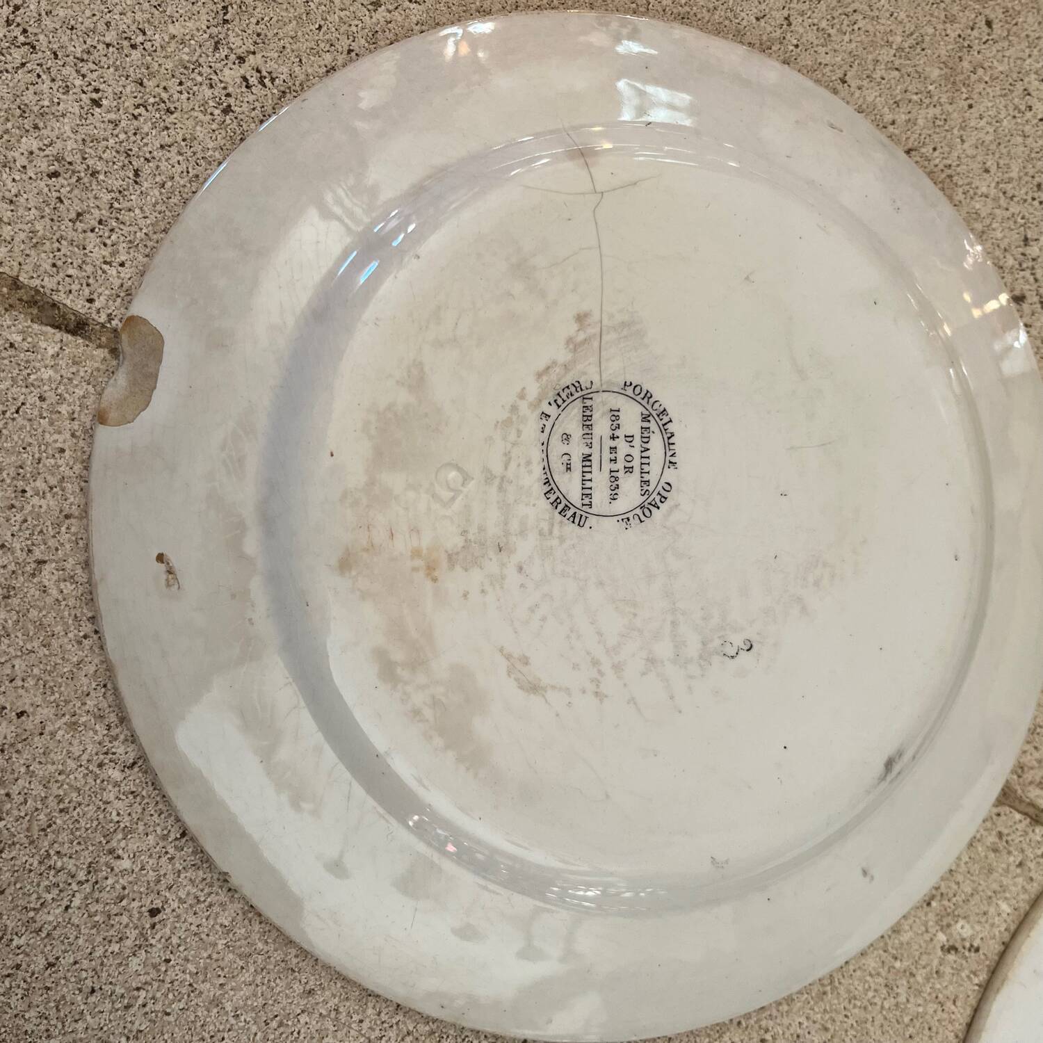 Duo of Creil & Montereau plates, 19th century.