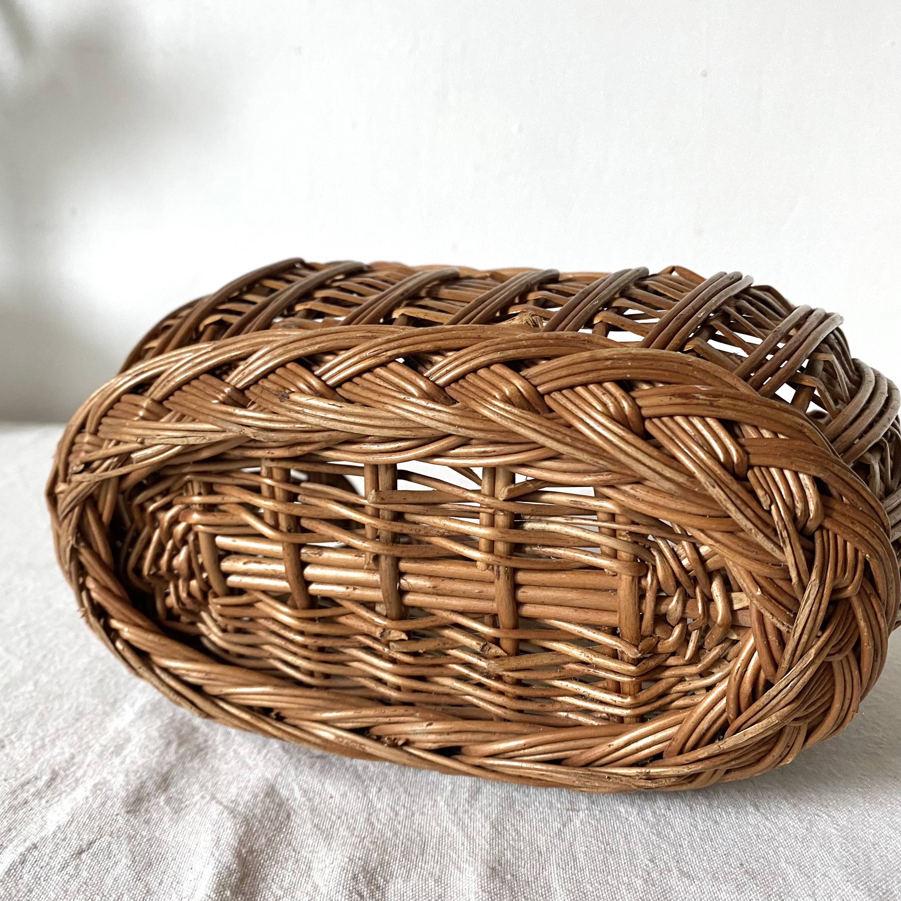 Vintage woven wicker children's basket