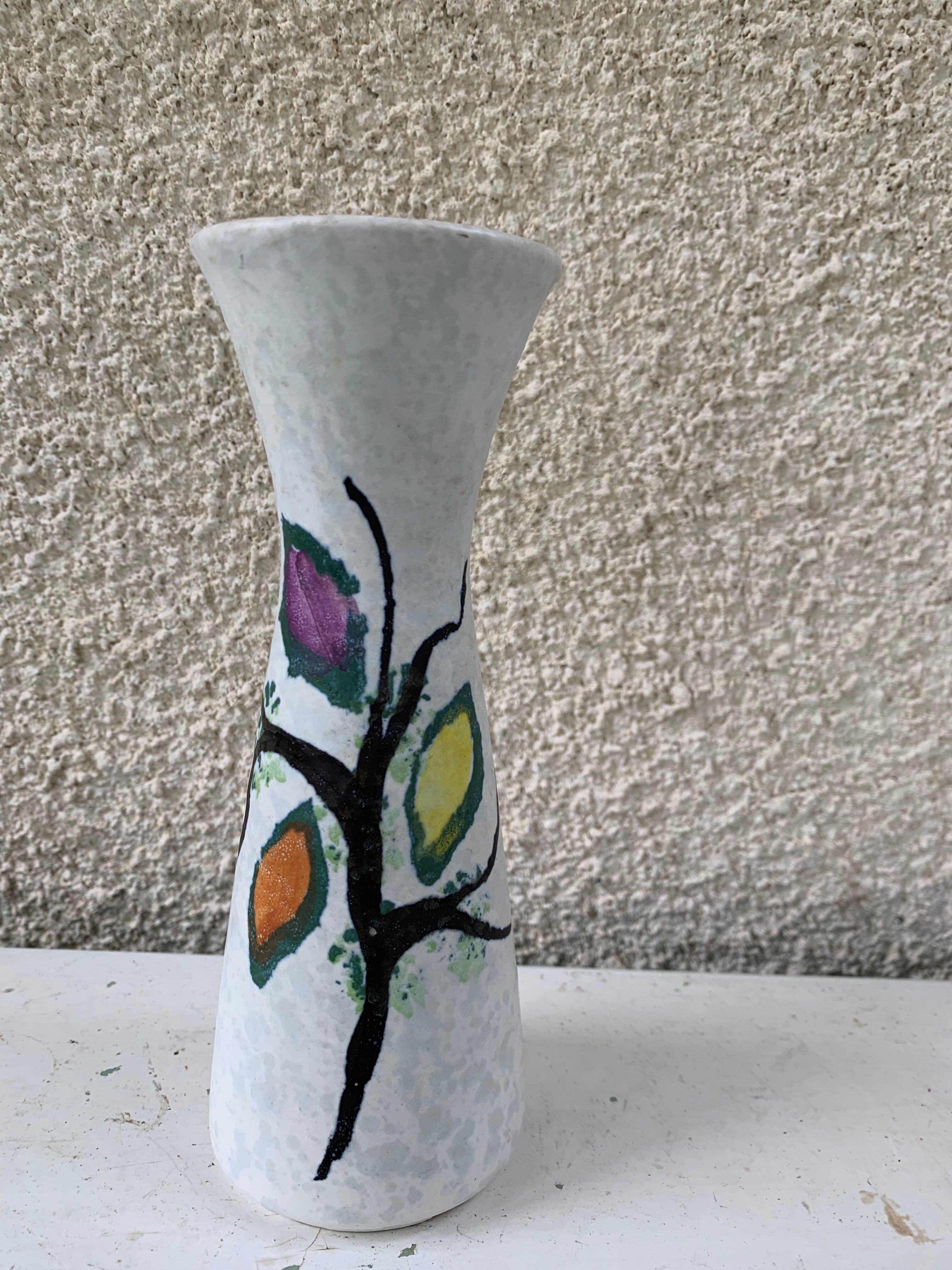 Enamelled ceramic vase made in germany design and vintage